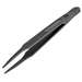 ESD Full Plastic Tweezers, Style 702A, PVDF Plastic, Round, Flat, 4.5"